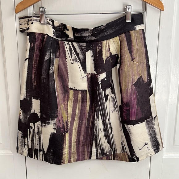 Anthropologie Abstract Print Wool and Silk Mini Skirt  By Fei fits like Size 6/8 - Picture 2 of 7